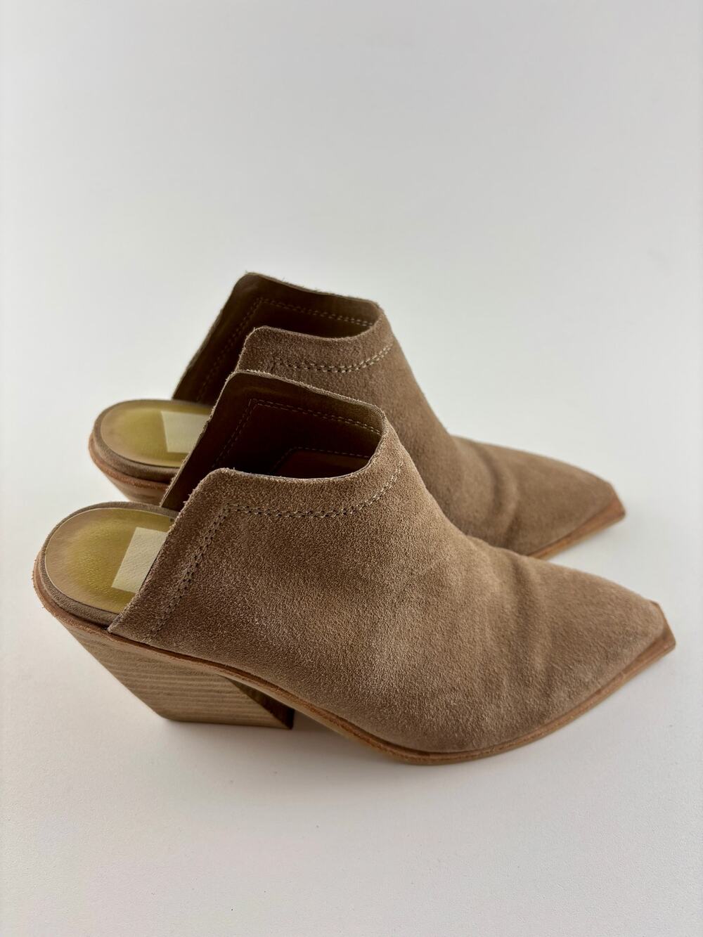 Dolce Vita Brown Suede Pointed Toe Mule Heels Size 7.5